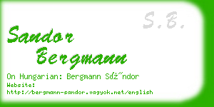 sandor bergmann business card